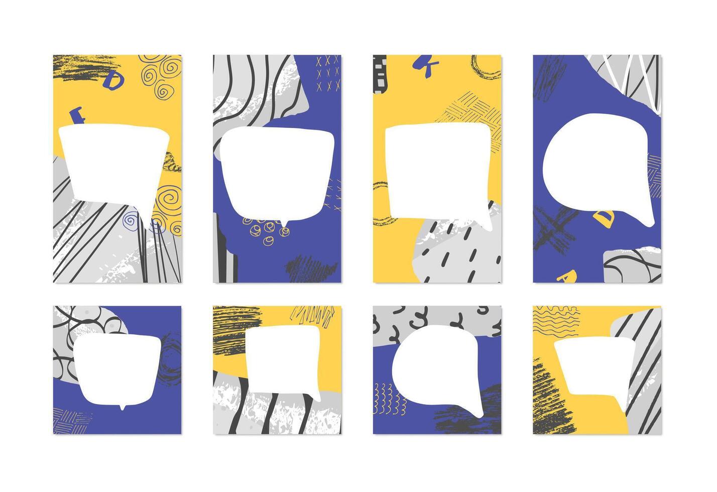 Set of collage blanks for social media. design. vector