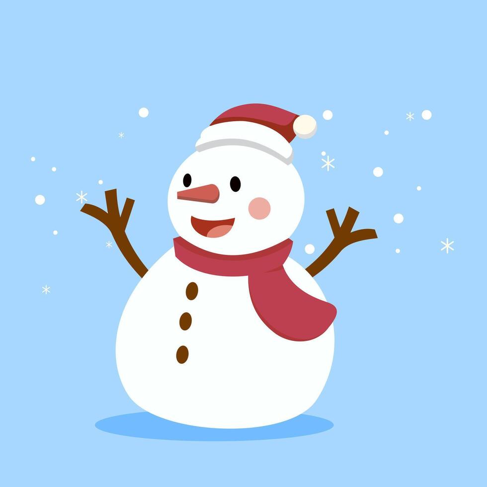 Festive Cute Christmas Snowman Illustration vector