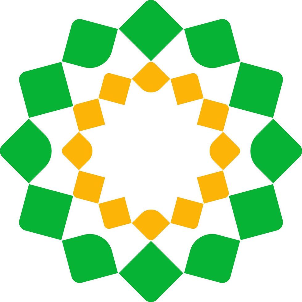 green islamic mandala decoration icon vector