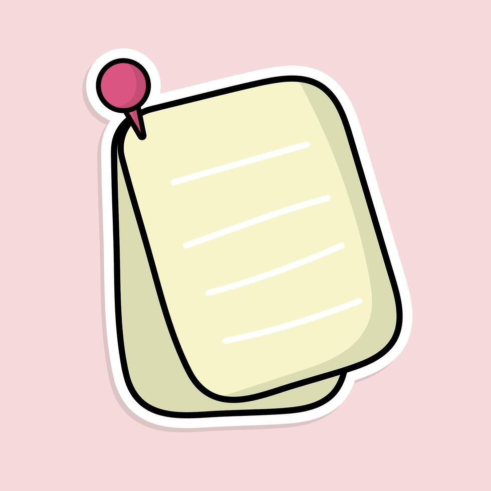 Note paper and stickers Collection of notebooks with rounded corners Blank paper, lines, minimalist colors vector