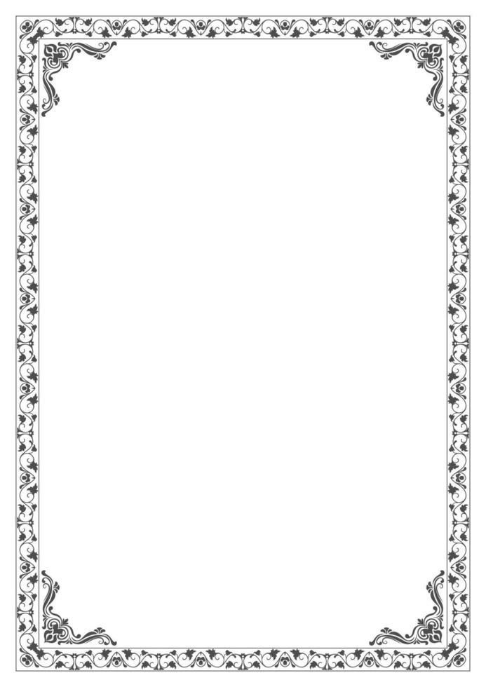 Thai pattern frame, vintage pattern border vector