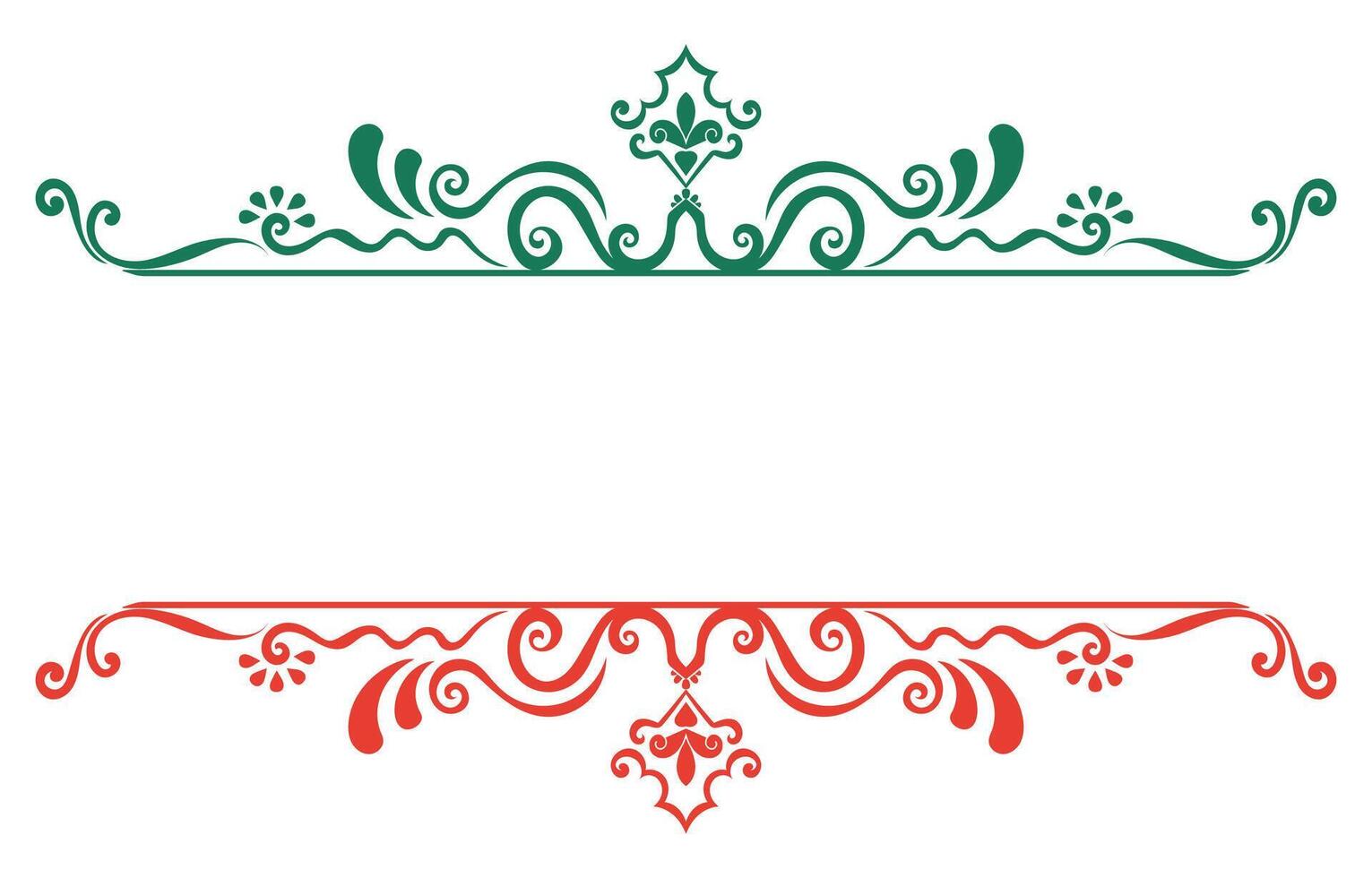Green and red vintage Christmas frame on white background. vector