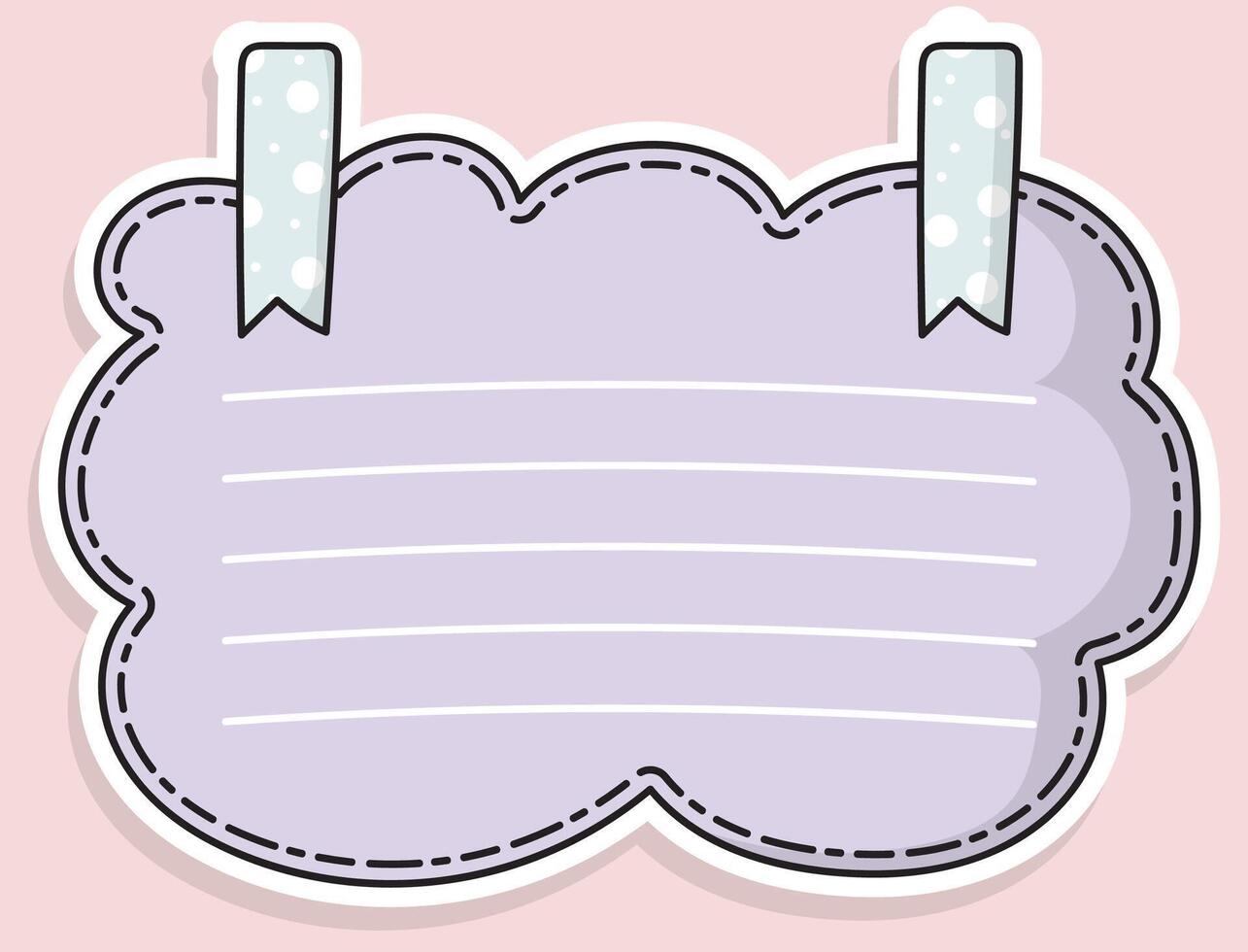 Note paper and stickers Notebook collection with rounded corners, blank paper, lines, minimal colors. vector
