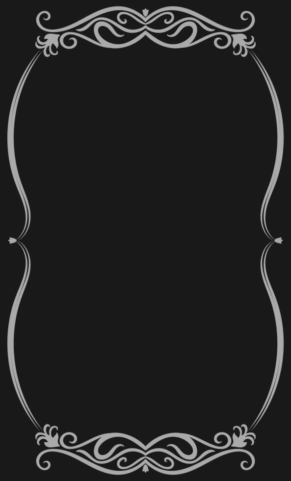 White vintage frame on black background for brand vector