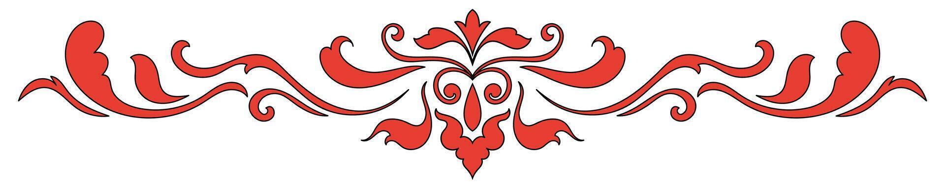 red vintage lines Lines for separating text red baroque pattern vector