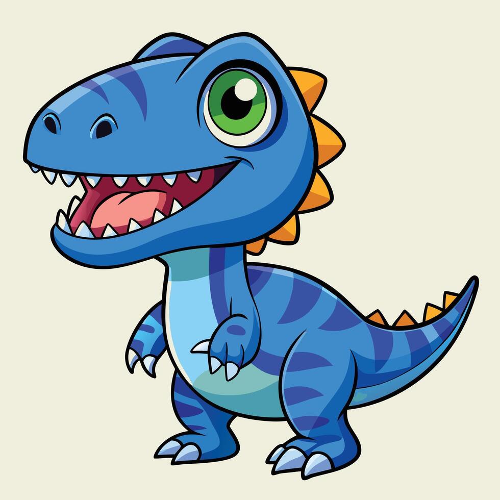 Cute blue tyrannosaurus rex vector