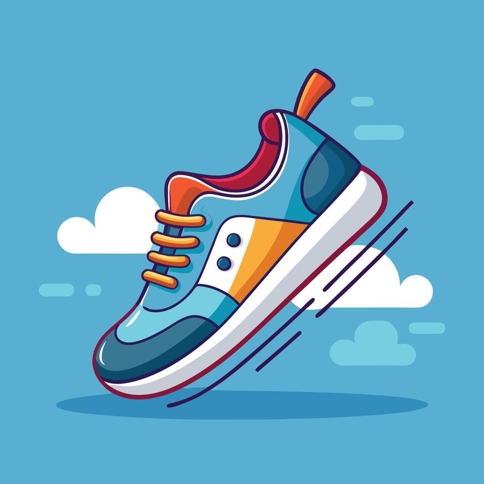 Running Shoes Cartoon Illustration. Flat Cartoon Style vector