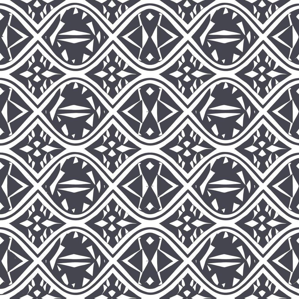 A black and white pattern with a geometric design vector