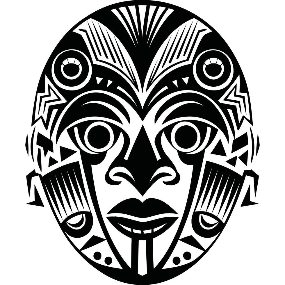A tribal mask with a tribal design vector