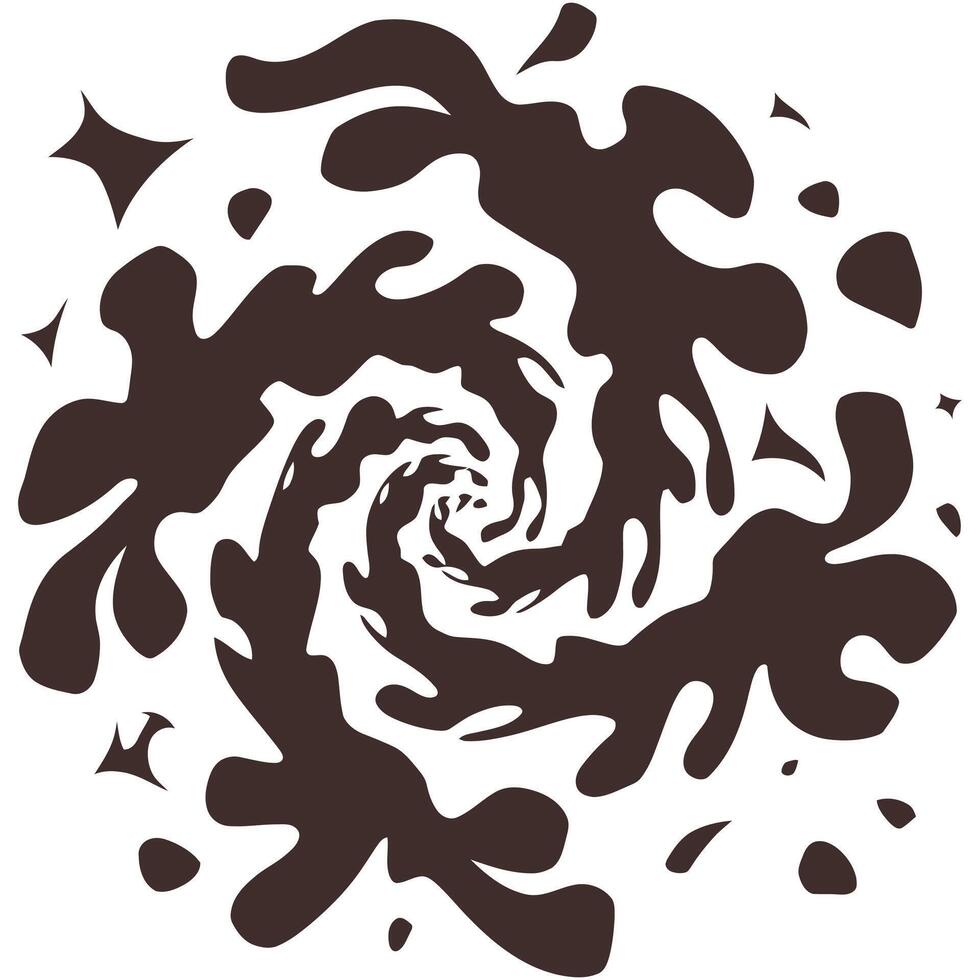 A black and white swirl with stars and dots vector