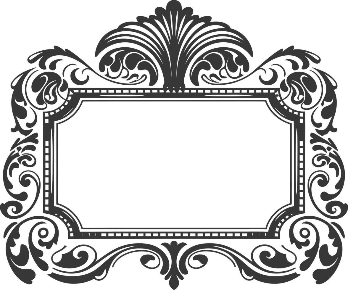 An ornate frame with a black and white design vector