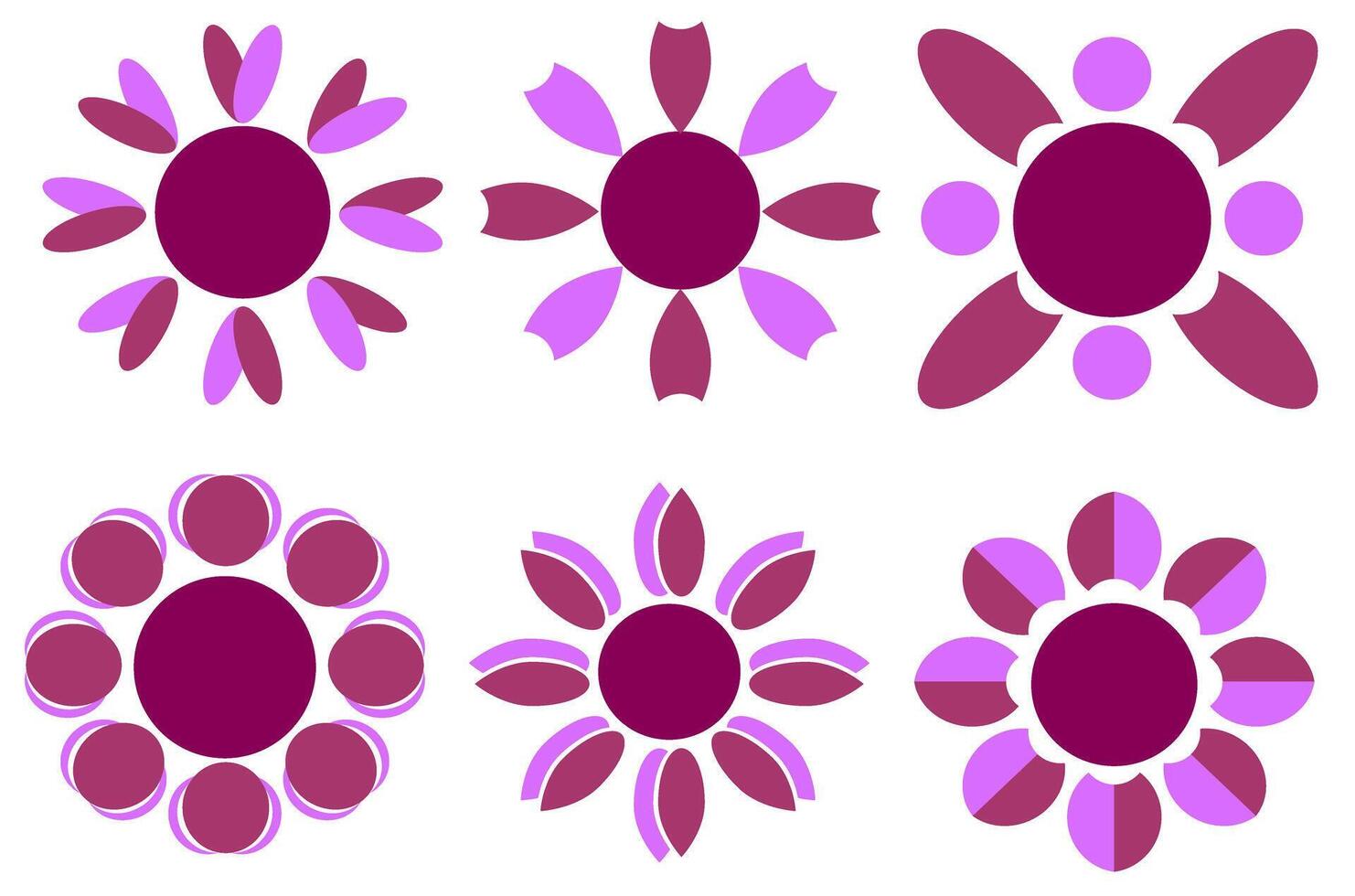 colorfull flowers icon set, beautiful flower illustration, flower icon set, vector