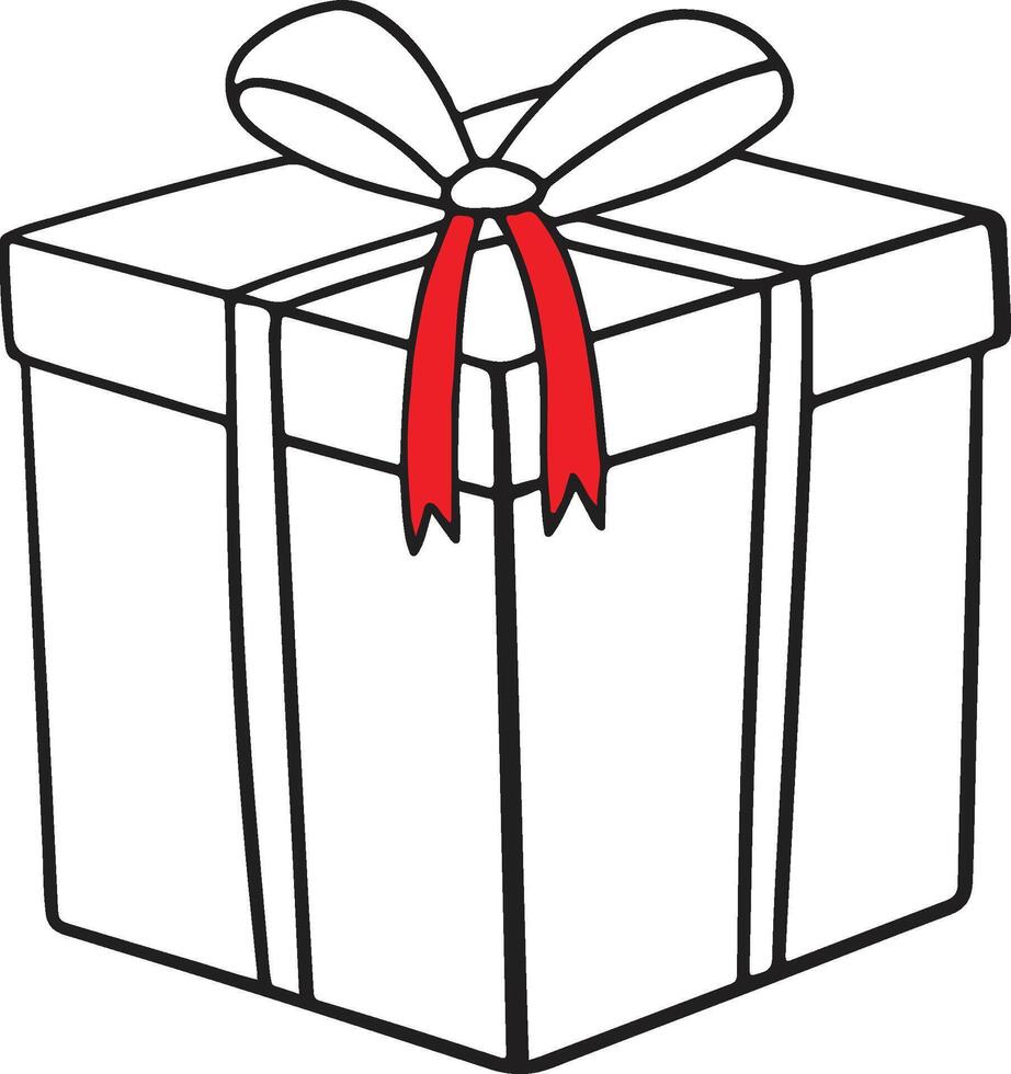 Gift box red ribbon vector