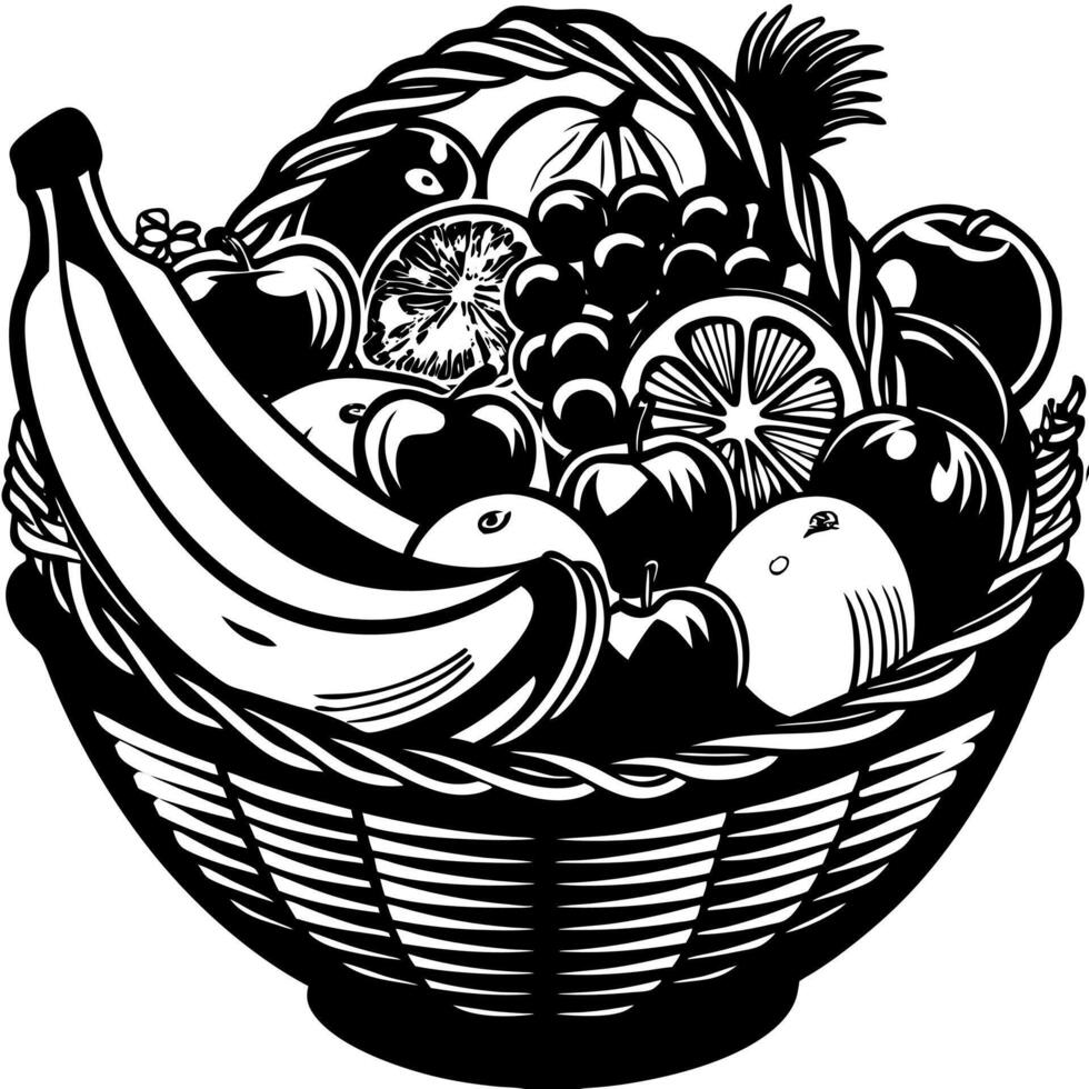 Tasty Fruits Art Elements in a bowl vector