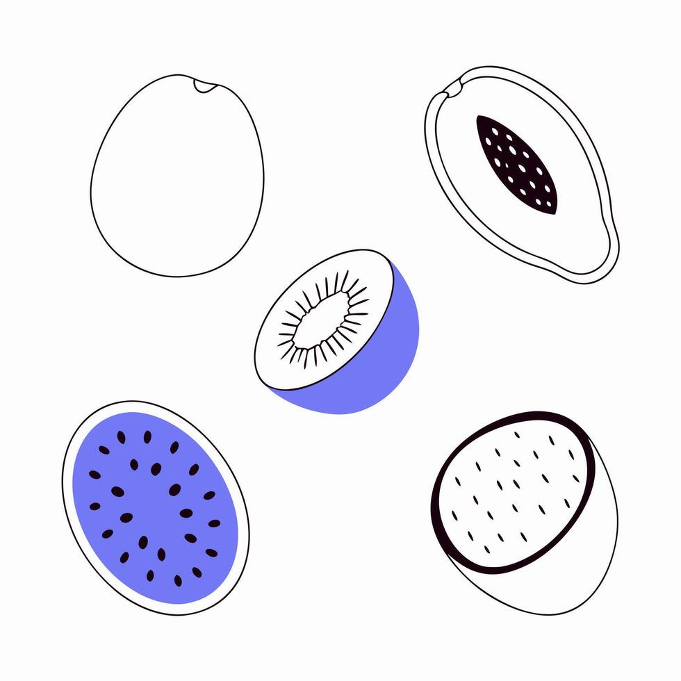 Sweet Tropical Fruits Bundle vector