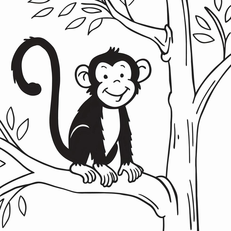 monkey Cute Cartoon Icons art set design vector