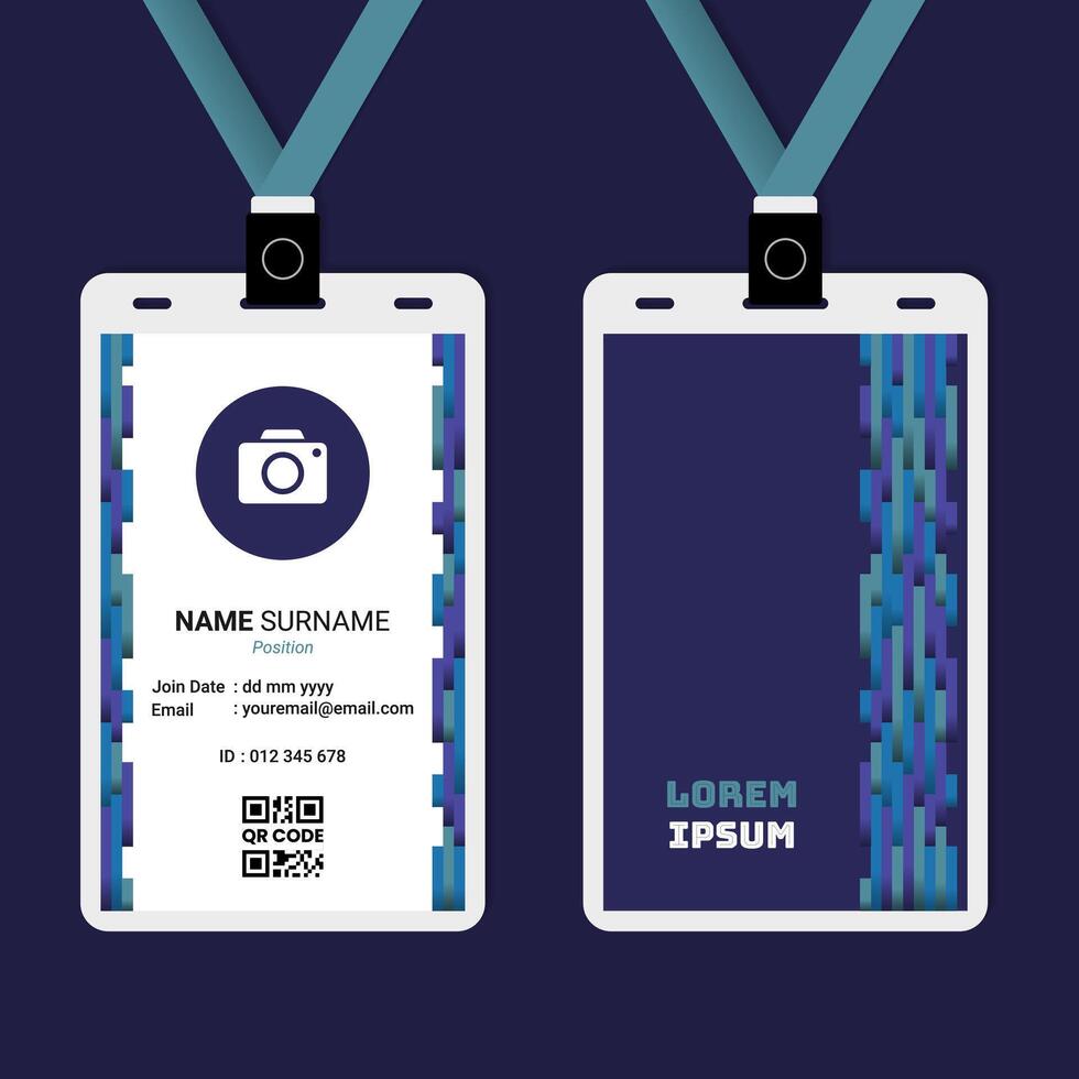 Abstract Geometric Vertical Bar Pattern ID Card Design vector