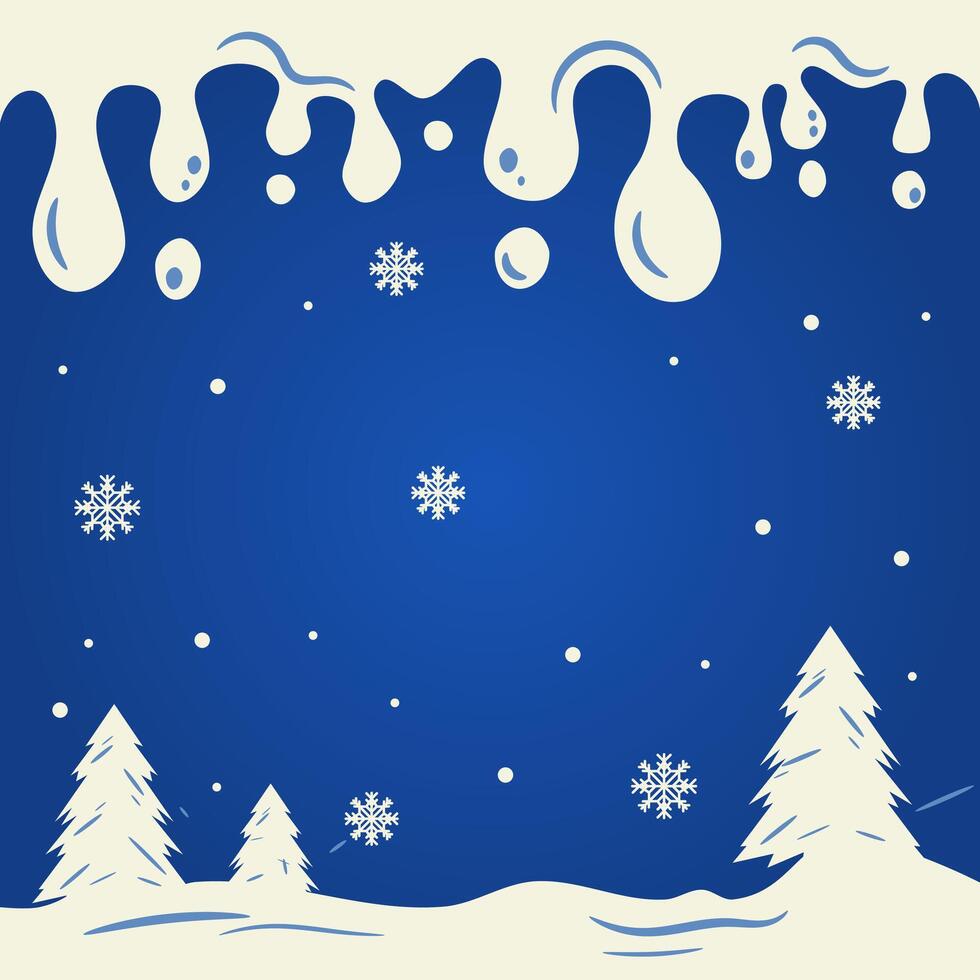 Winter Background Illustration Theme on Flat Design vector