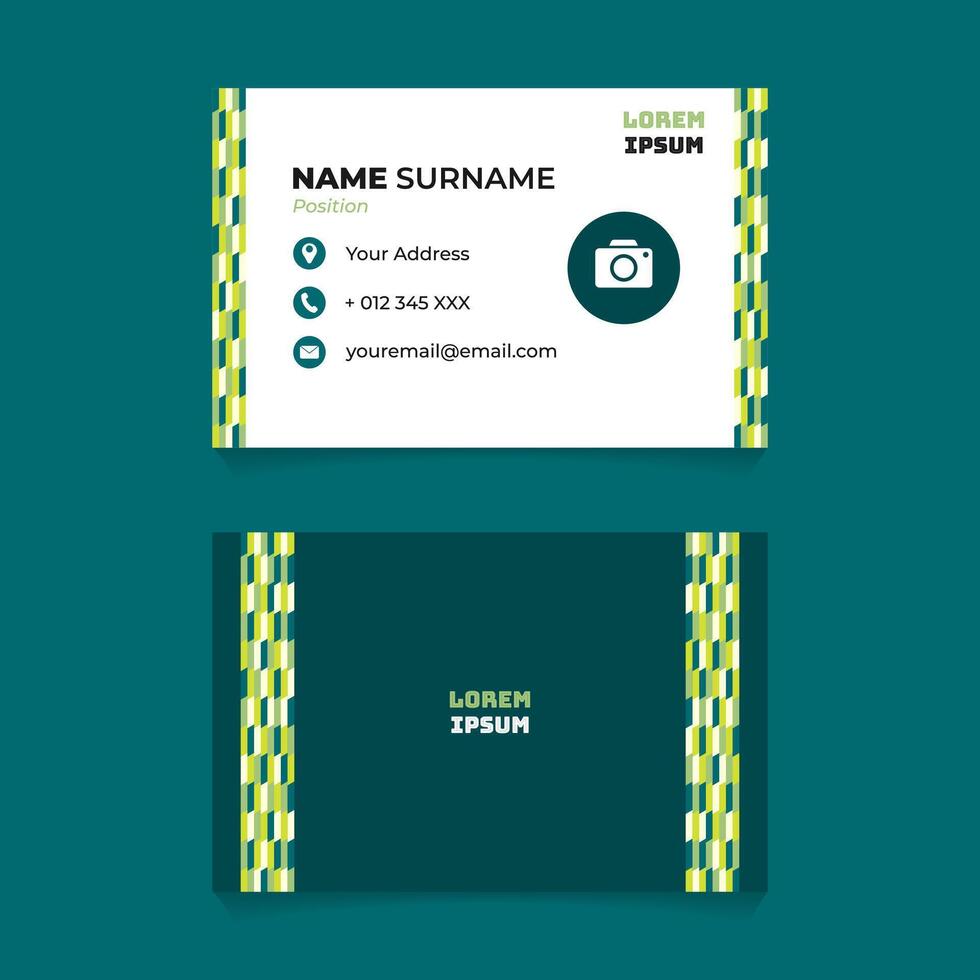 Abstract Geometric Diagonal Bar Pattern Name Card Design vector
