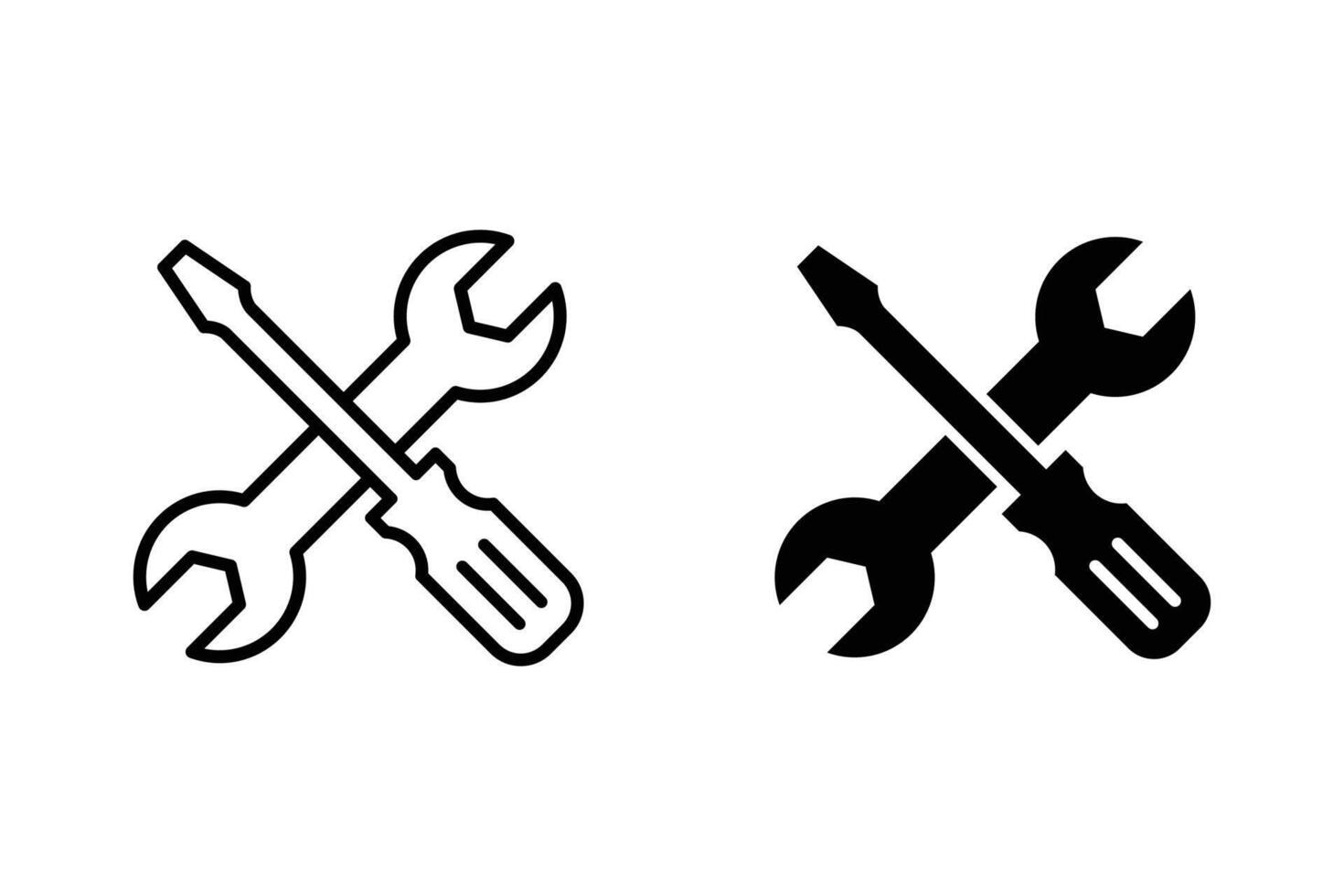 Wrench and screwdriver icon, Services icon. Repair sign for web site Computer and mobile app vector