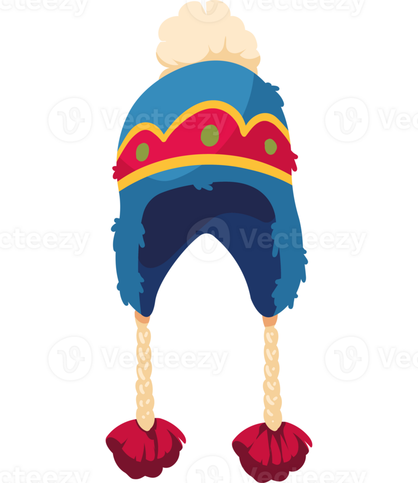 A blue hat with red and blue trim png