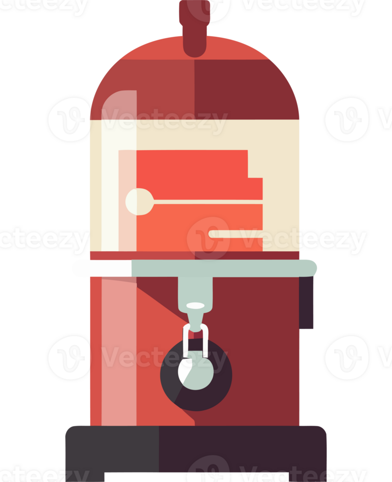 Red coffee machine appliance tool isolated png