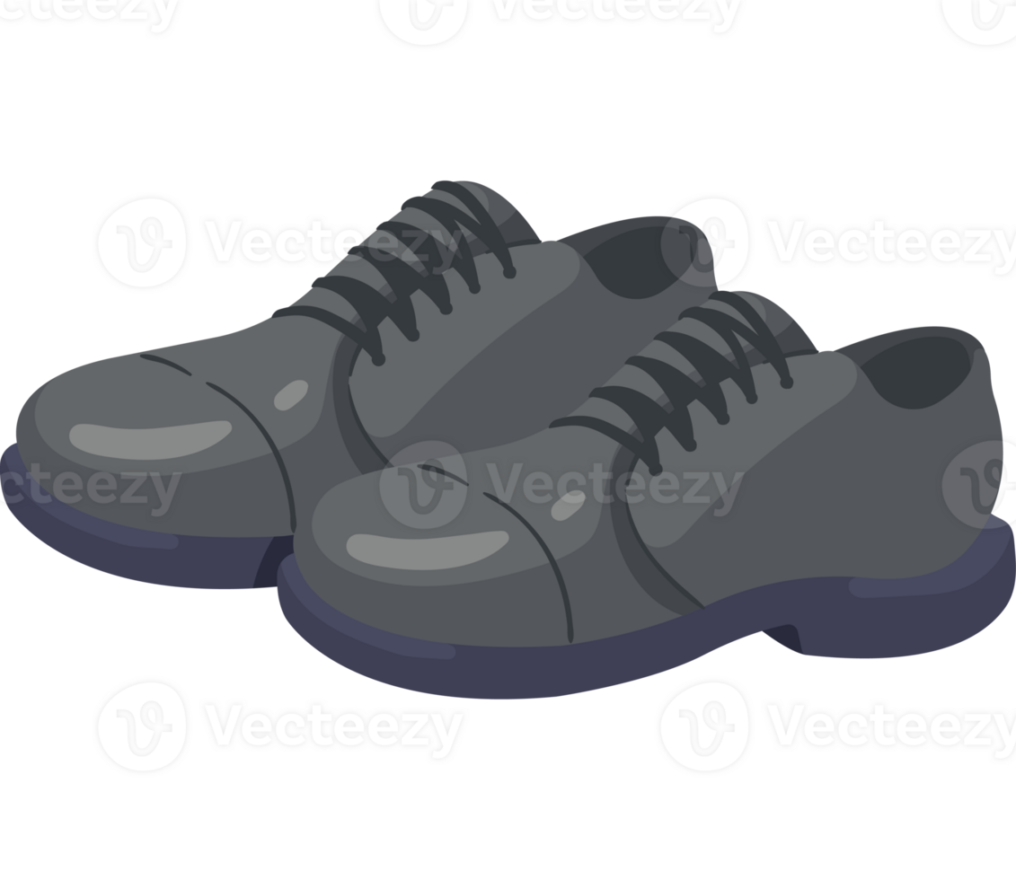 Pair of black shoes on a transparent background png