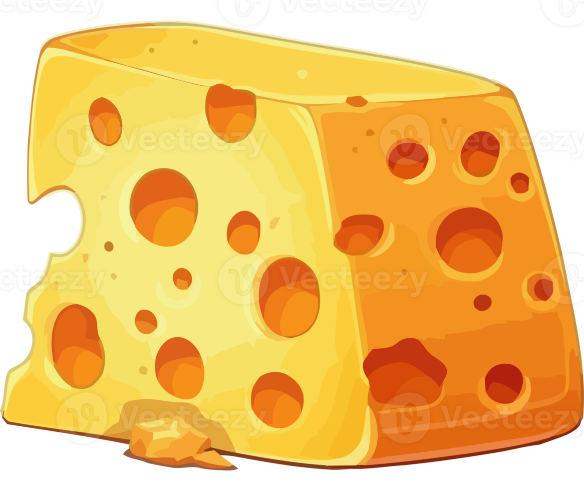 Fresh gourmet cheese slice, a healthy snack isolated png