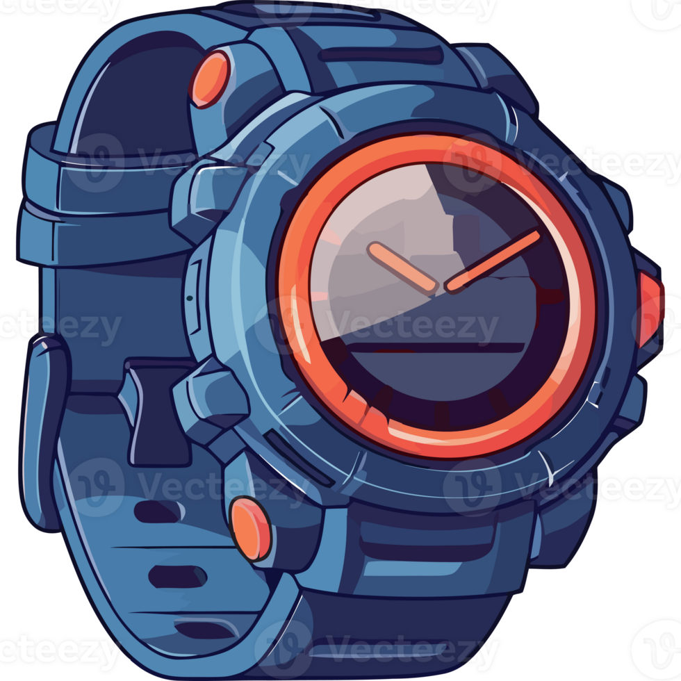 blue and modern sport wristwatch accessory isolated png