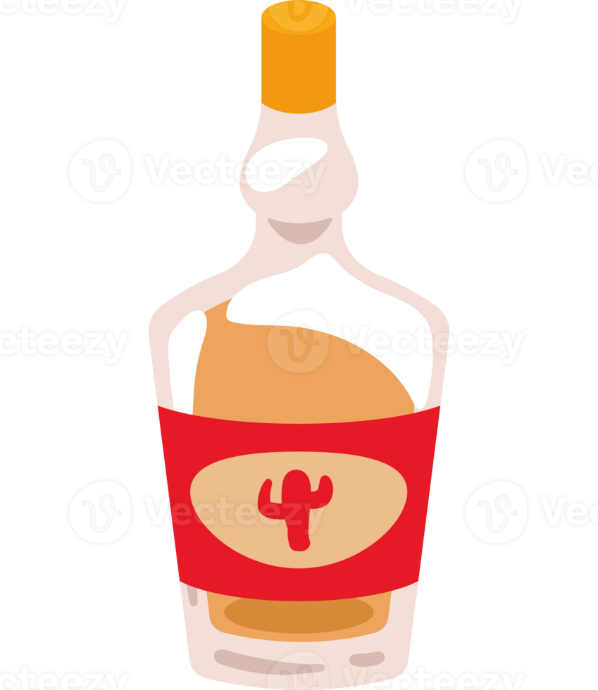 A bottle of whiskey with a cactus on it png