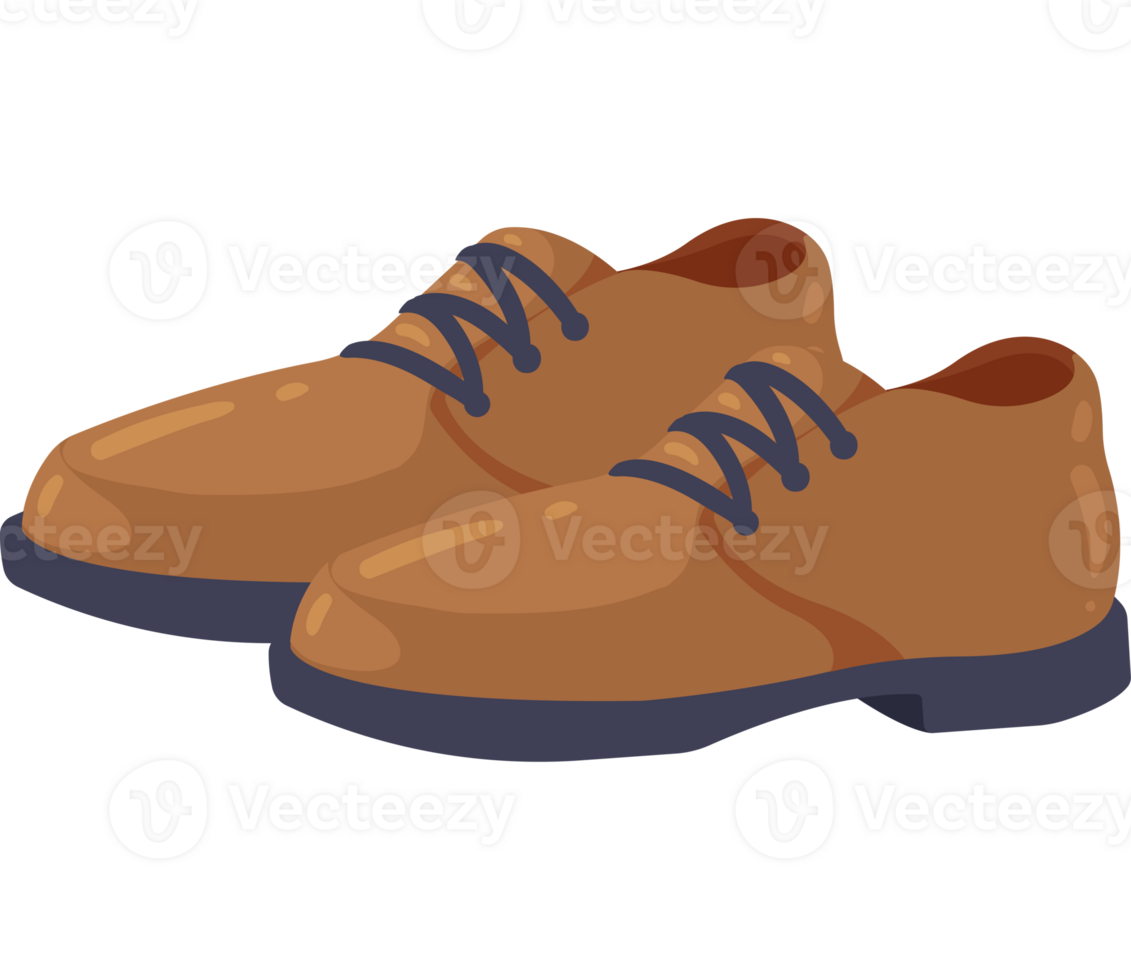 Pair of stylish brown leather shoes for a businessman png