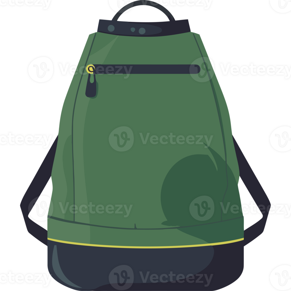 A green backpack with a transparent background png