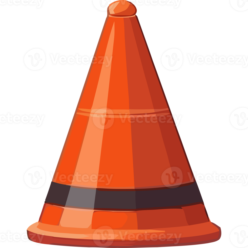 A traffic cone on a transparent background png