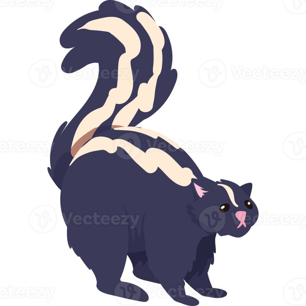 woodland animal skunk illustration design png