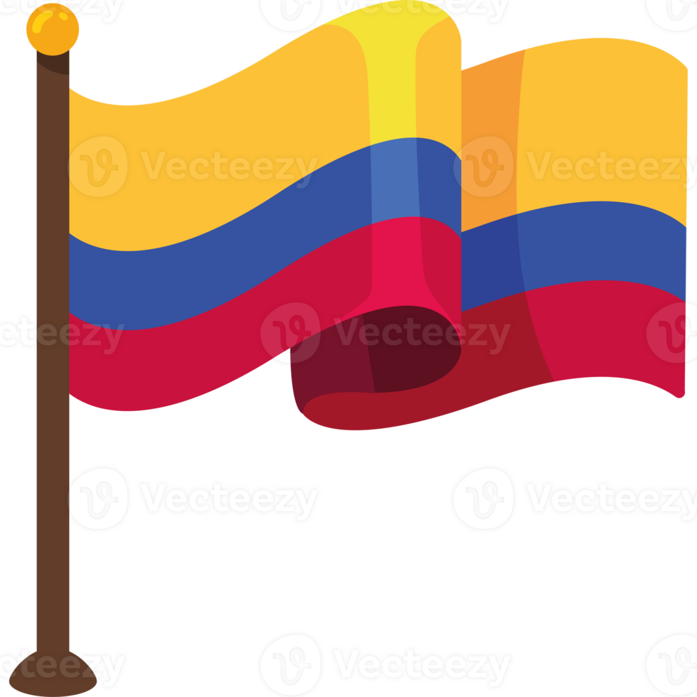 Colombia flag waving clipart png