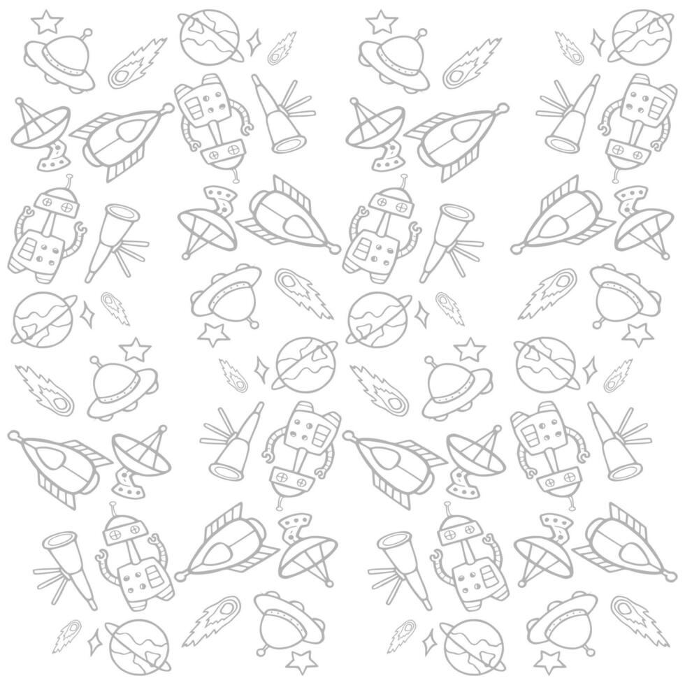 space plane doodle pattern vector