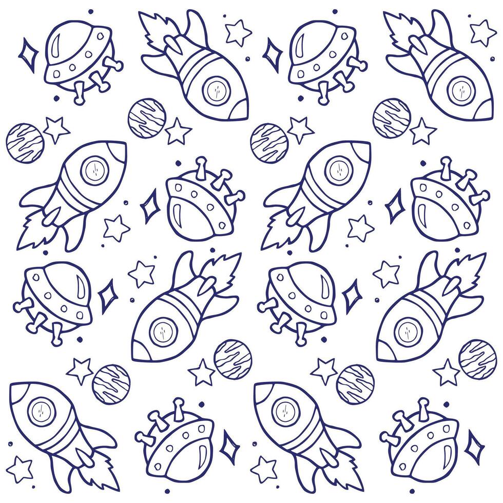 space doodle pattern vector