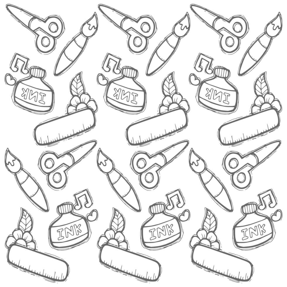work items doodle pattern vector