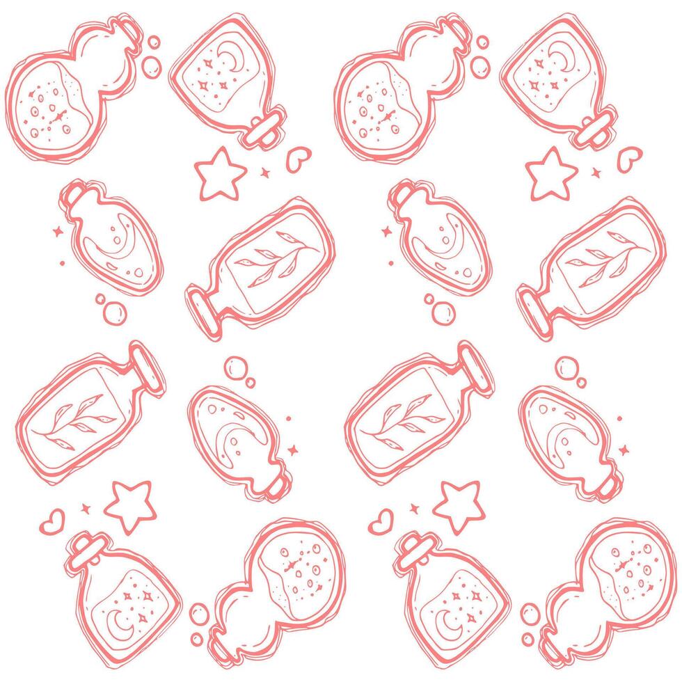 potion doodle pattern vector