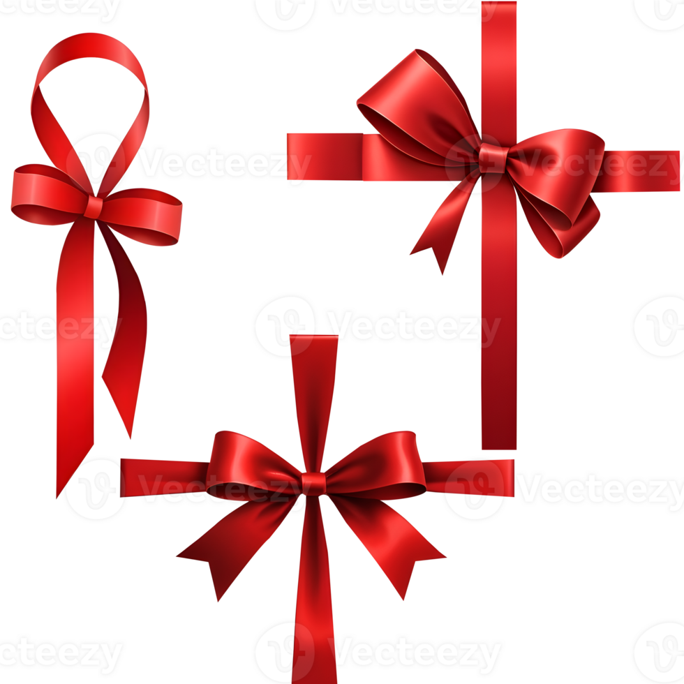 Elegant Red Ribbon Designs for Gift Wrapping Projects png