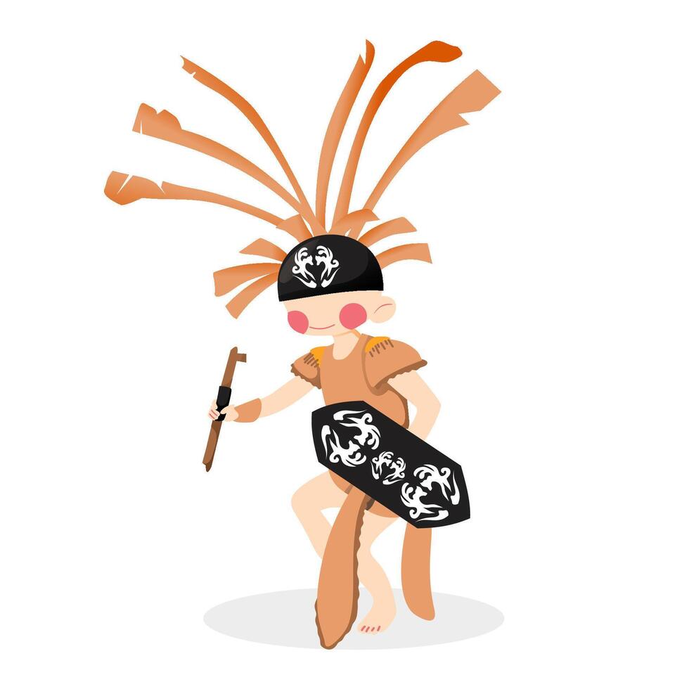 Traditional dance from indonesia dayak vector