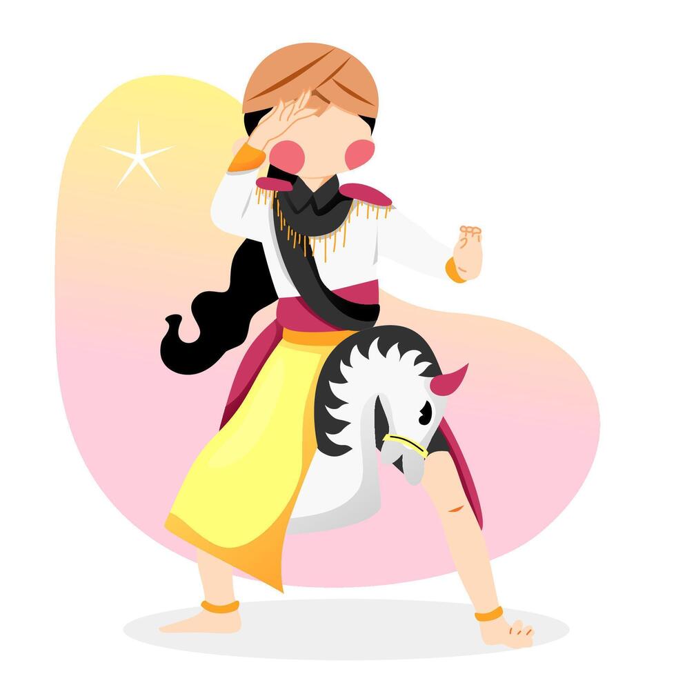 Kuda lumping dance from indonesia vector