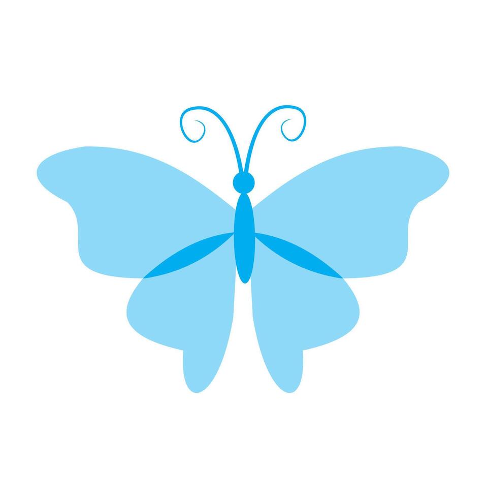 A blue butterfly icon on a white background vector