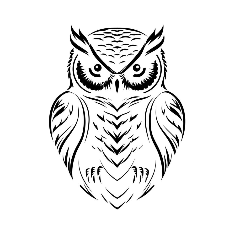 Owl silhouette isolated on white background vector