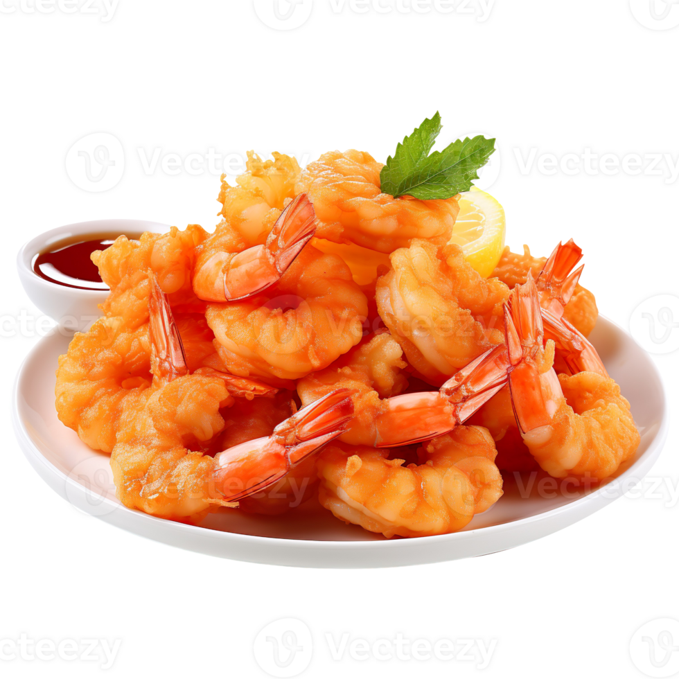 Fried shrimp isolated on transparent background png