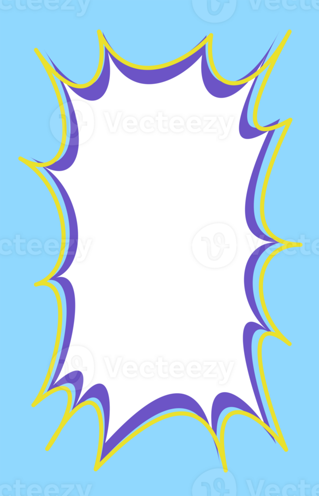 Wavy scallop border. Rectangle fun wavy frame. Cartoon hand drawn shape for text picture and photo. Doodle groovy psychedelic template. Abstract funky decorative y2k squiggle bubble png