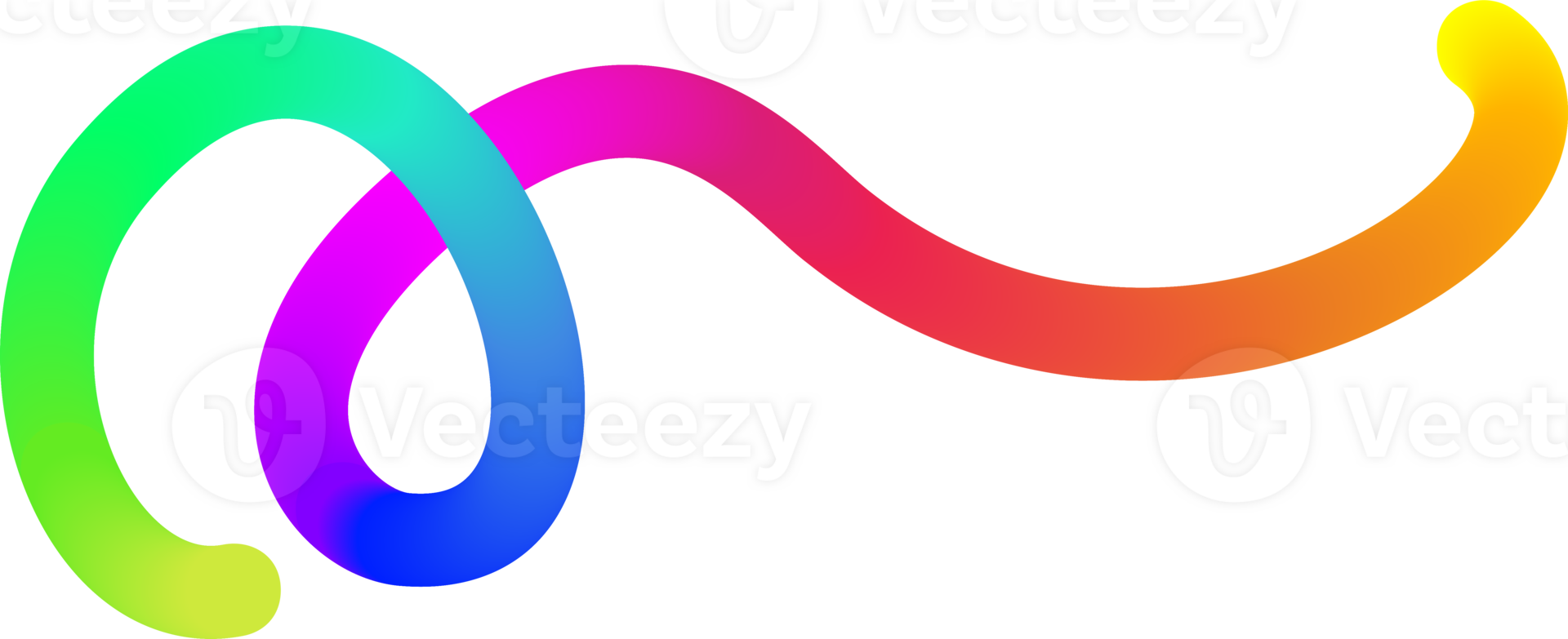 Rainbow gradient line. Fluid color element. Wavy blend swirl stripe. Dynamic twisted flowing stroke for posters and banners. png
