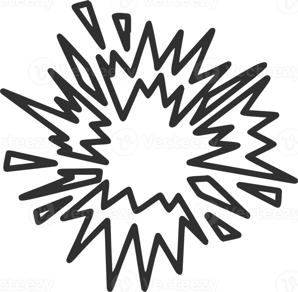 Comic boom effect. Doodle smoke and speed energy lines. Cartoon bomb burst. Bang and pow splashes. Action crash hand drawn graphic png
