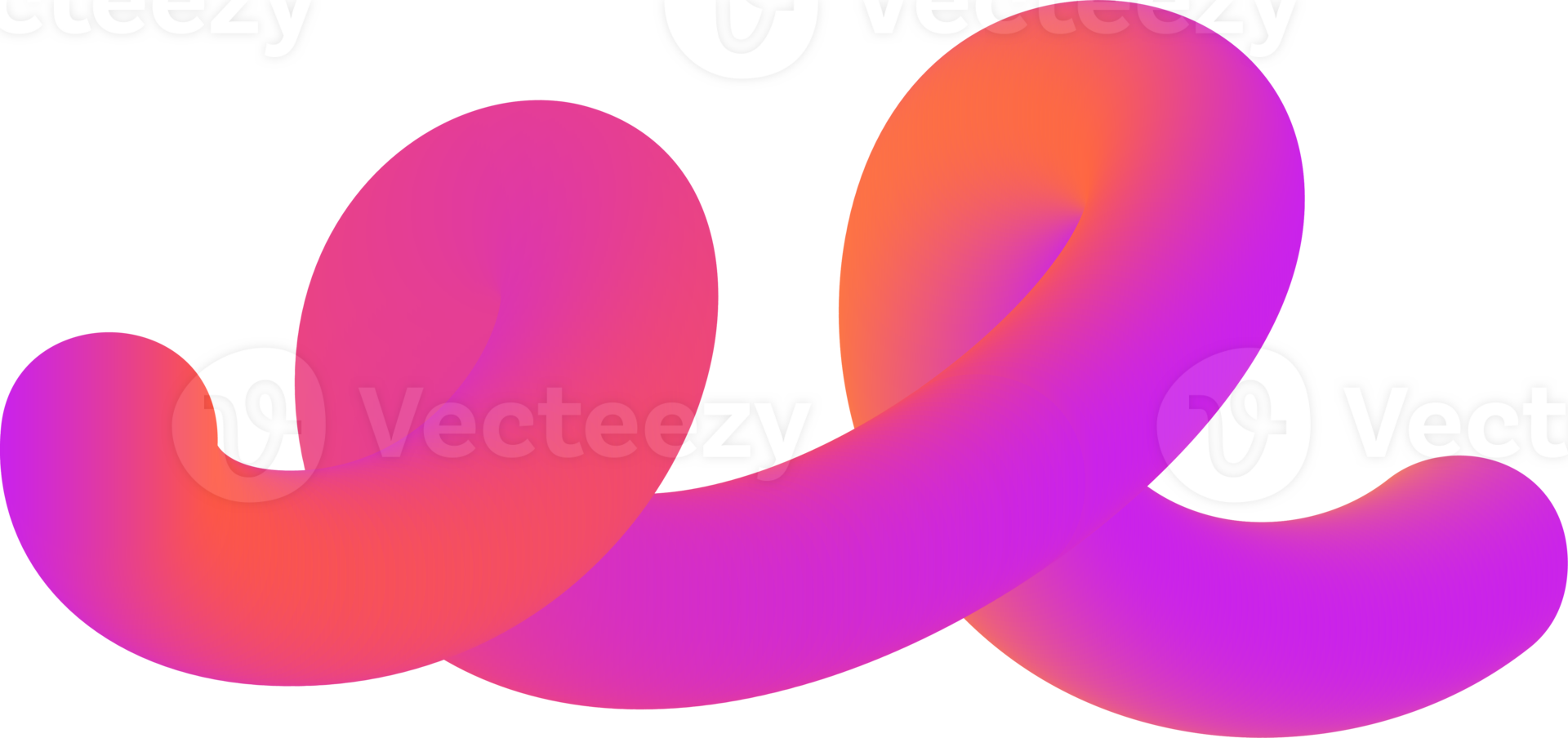 3D gradient shape. Abstract pink colored fluid swirl element. Wavy blend spiral object. Dynamic organic neon stroke. Bright gradation stripe png