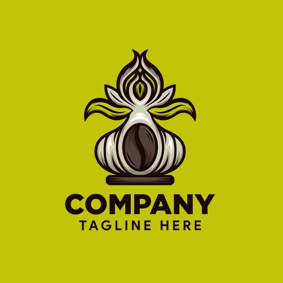 natural yoga coffee logo vector
